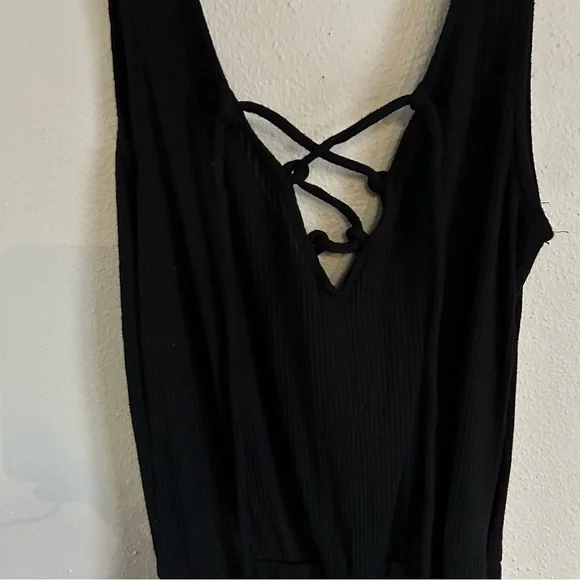 Black Ribbed Romper - Picture 3 of 5